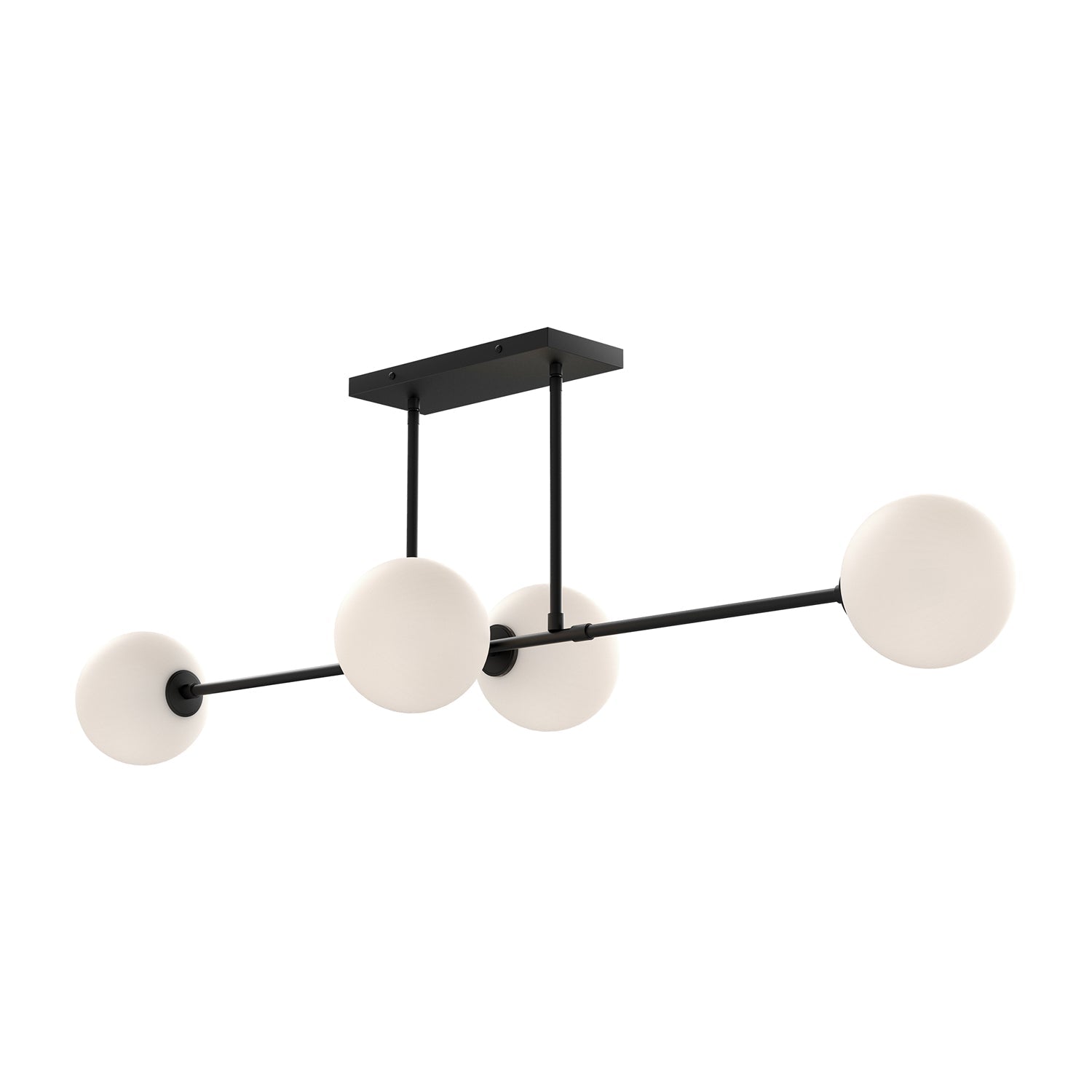 Cassia 48-in Linear Pendant — Matte Black/Opal Matte Glass
