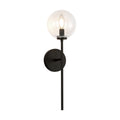 Cassia 20-in Wall/Vanity Light — Matte Black/Clear Glass