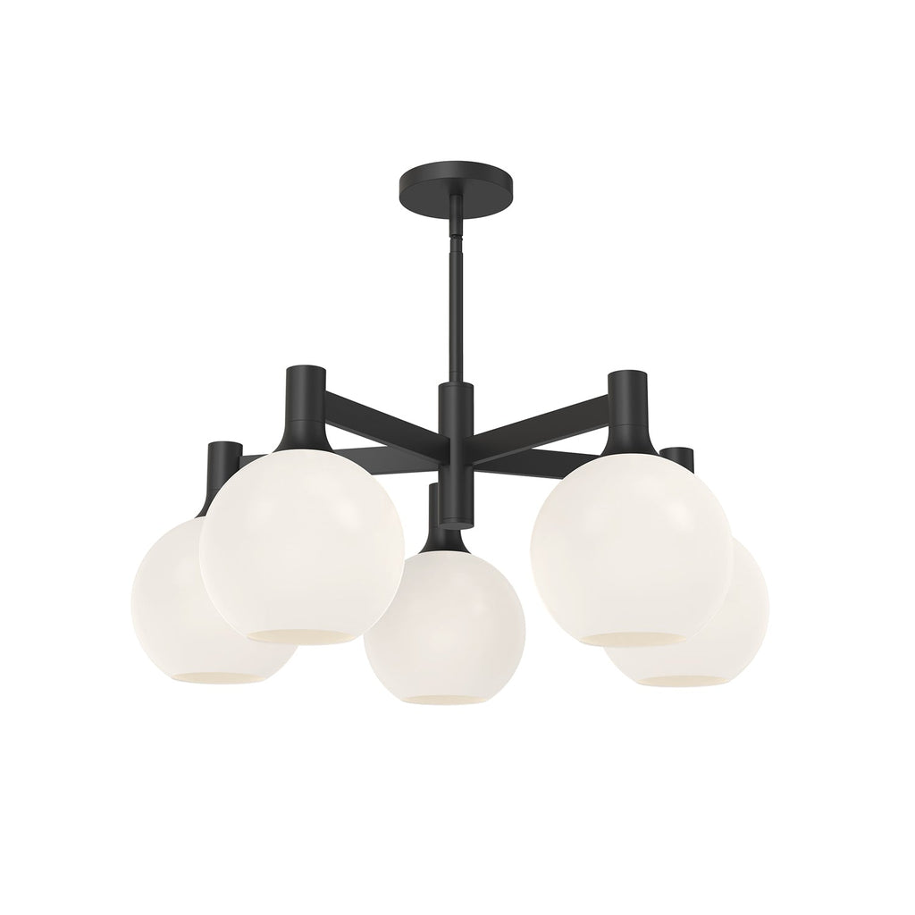 Castilla 29-in Chandelier — Matte Black/Opal Matte Glass