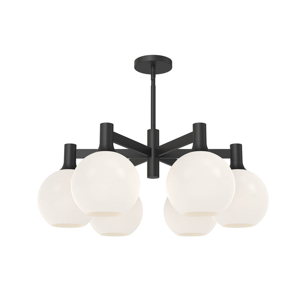 Castilla 29-in Chandelier — Matte Black/Opal Matte Glass