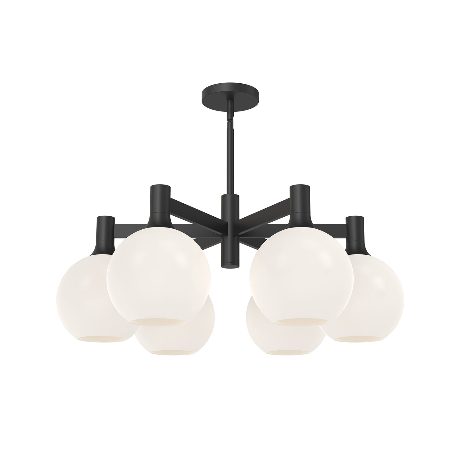 Castilla 29-in Chandelier — Matte Black/Opal Matte Glass