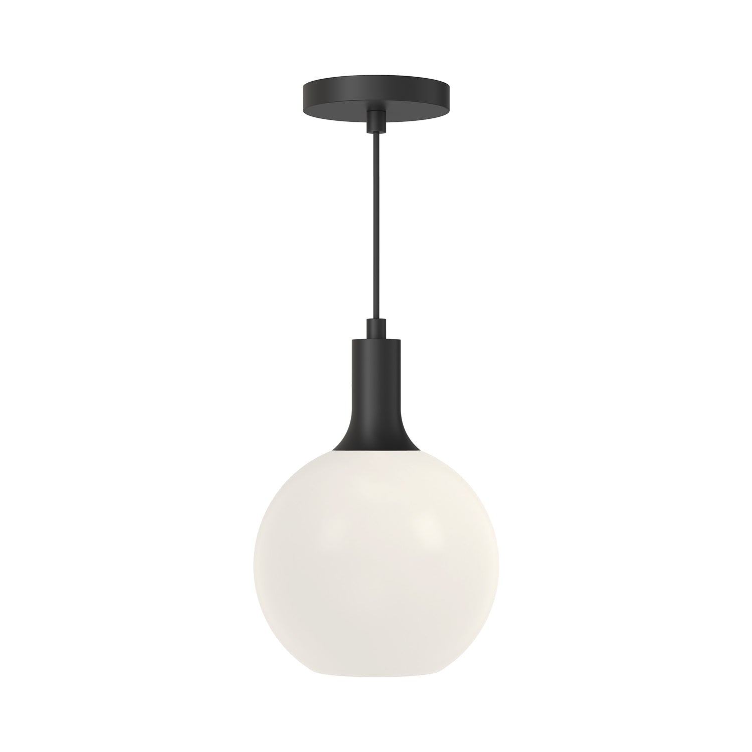 Castilla 8-in Pendant — Matte Black/Opal Matte Glass