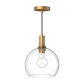 Castilla 10-in Pendant — Aged Gold/Clear Glass