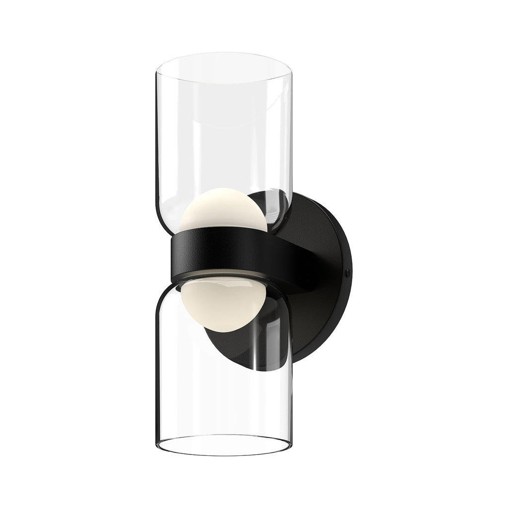 Cedar 11-in Wall Sconce — Black/Clear