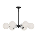 Celia 30-in Chandelier — Matte Black/Opal Glass