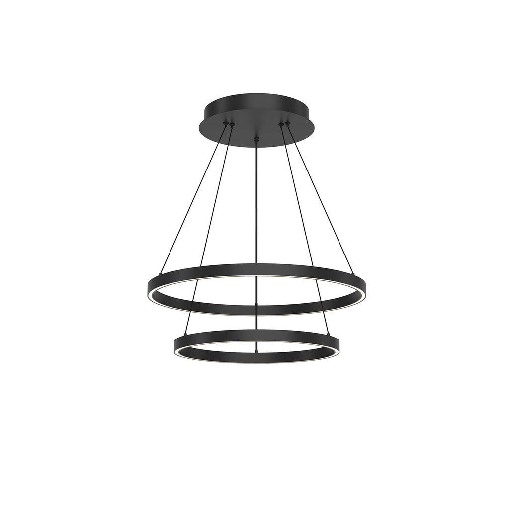 Cerchio 24-in 2 Layer Chandelier — Black [Universal Voltage and 0-10 Dimming]