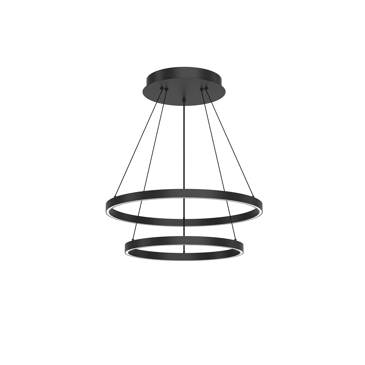 Cerchio 24-in 2 Layer Chandelier — Black [Universal Voltage and 0-10 Dimming]