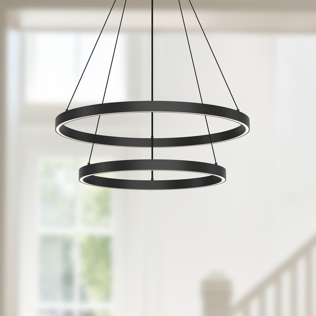 Cerchio 24-in 2 Layer Chandelier