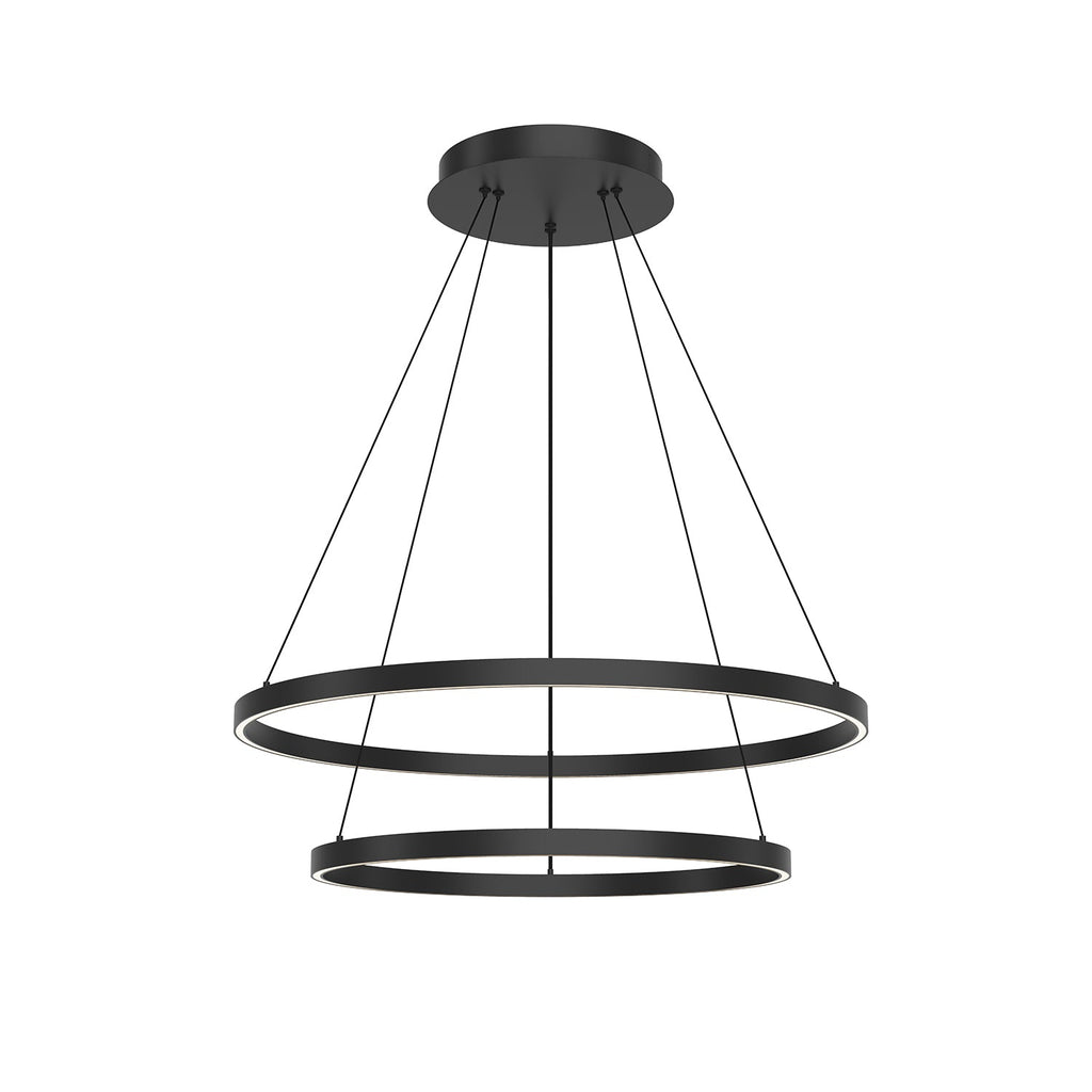 Cerchio 32-in 2 Layer Chandelier — Black [Universal Voltage and 0-10 Dimming]