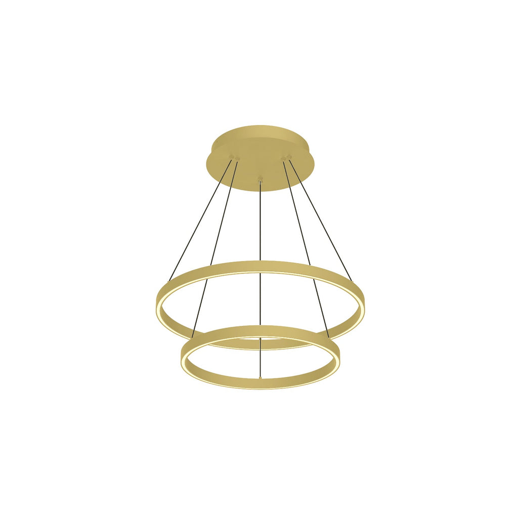 Cerchio 24-in 2 Layer Up/Down Chandelier — Brushed Gold