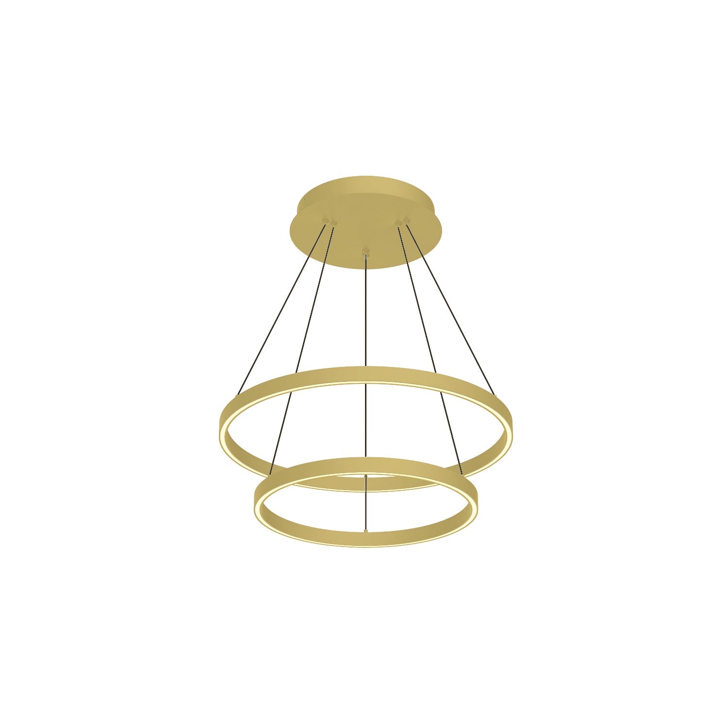 Cerchio 24-in 2 Layer Up/Down Chandelier — Brushed Gold
