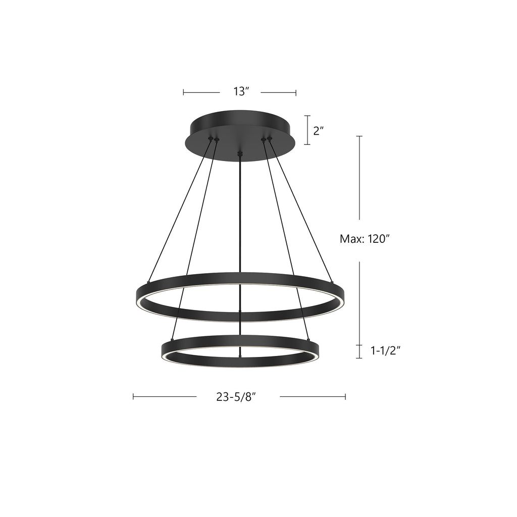 Cerchio 24-in 2 Layer Up/Down Chandelier