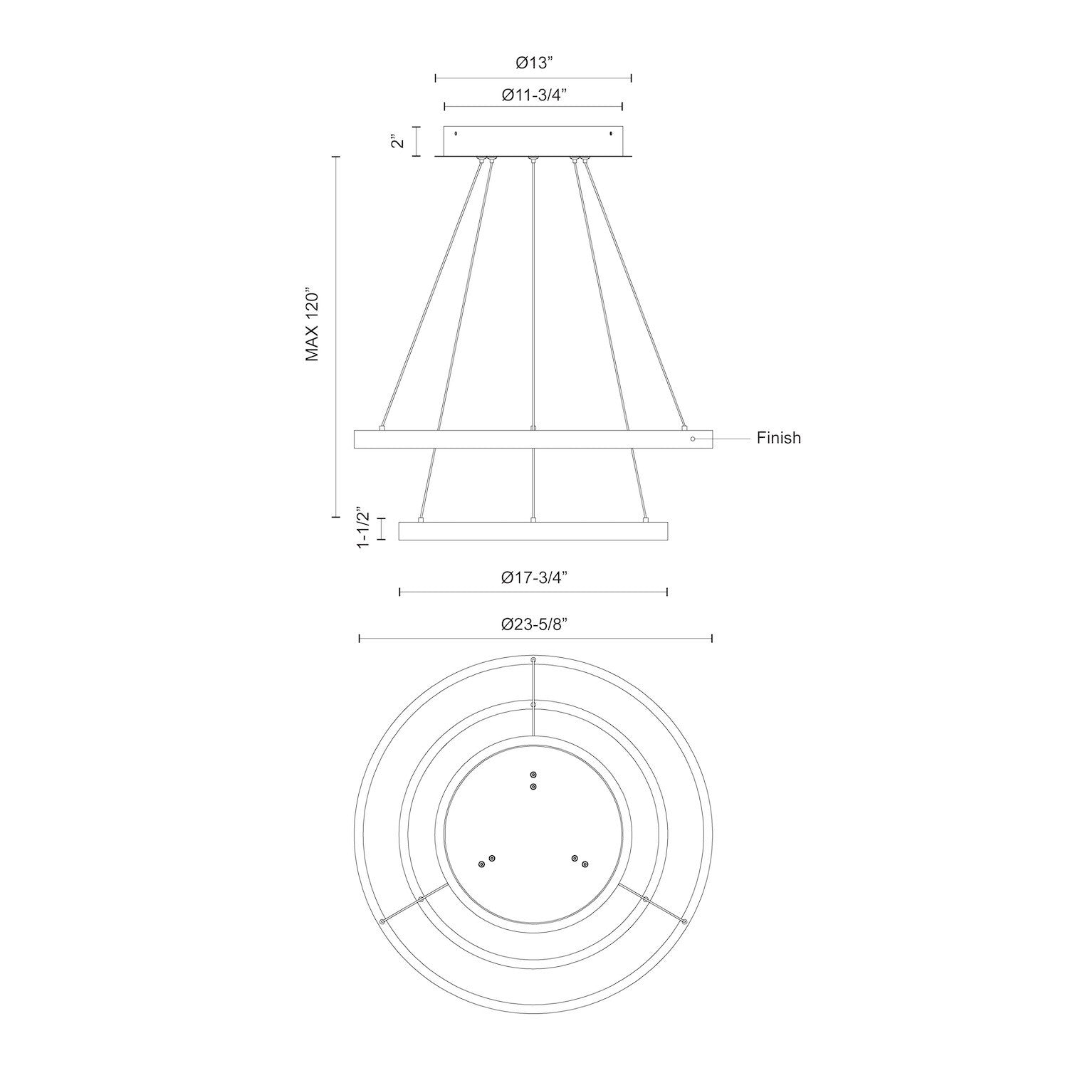 Cerchio 24-in 2 Layer Up/Down Chandelier