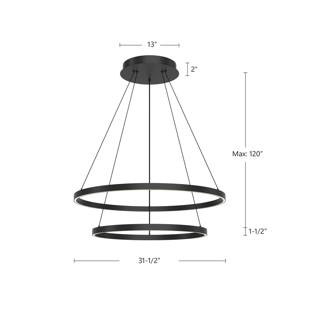 Cerchio 32-in 2 Layer Up/Down Chandelier