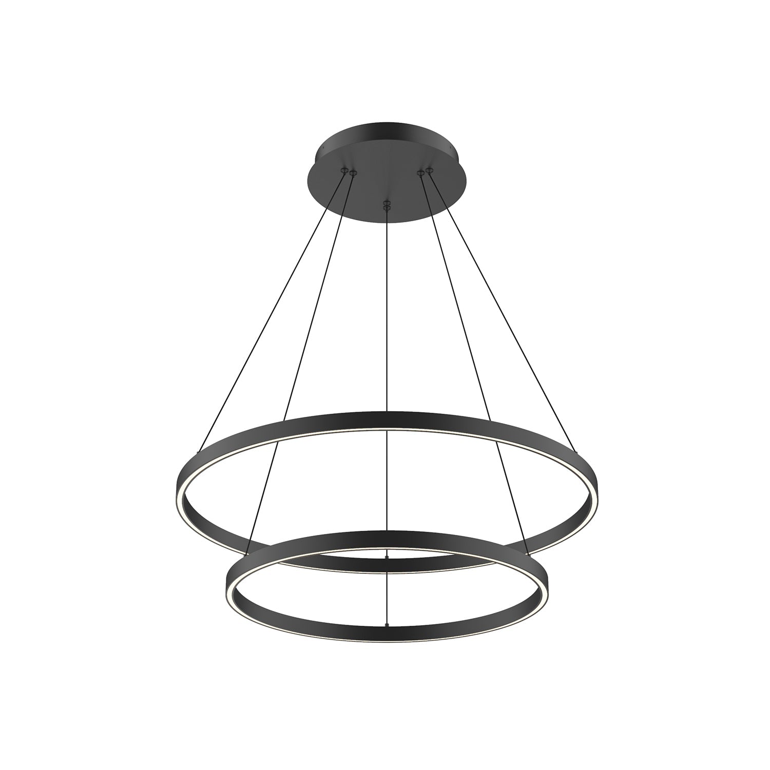 Cerchio 32-in 2 Layer Up/Down Chandelier — Black [Universal Voltage and 0-10 Dimming]