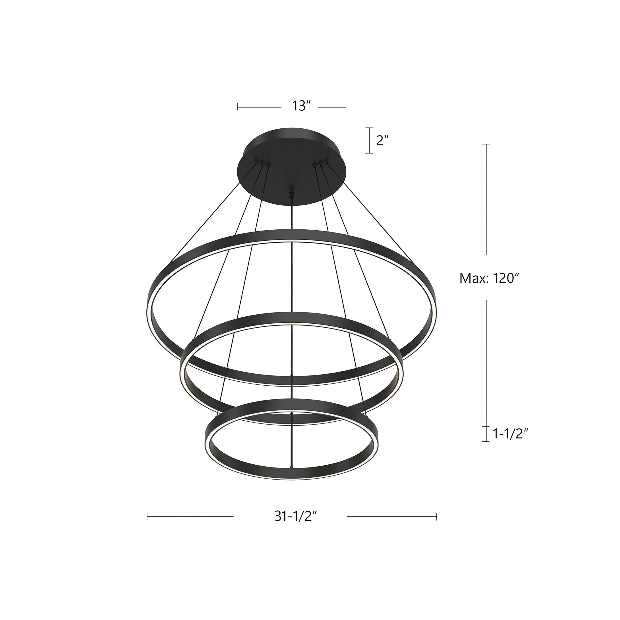 Cerchio 32-in 3 Layer Up/Down Chandelier