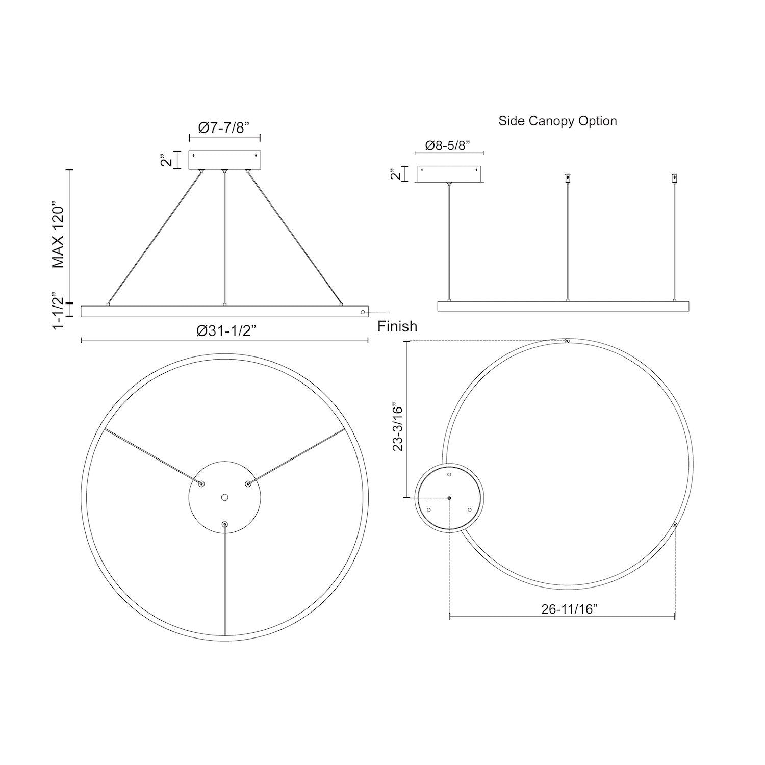 Cerchio 32-in Up/Down Pendant