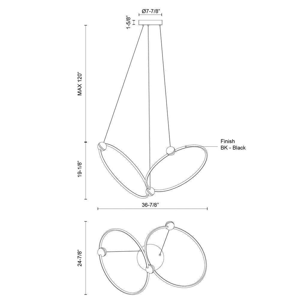 Isho 2-Light Chandelier