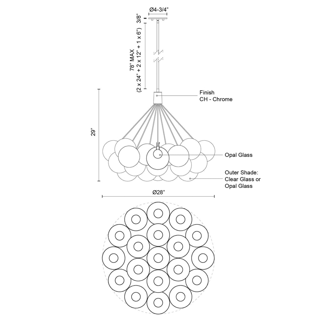 Bolla 28-in Chandelier