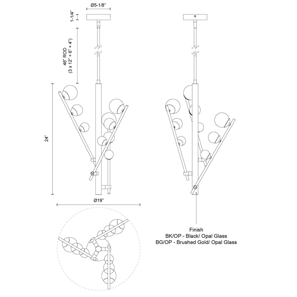 Cypress 3 Head Chandelier