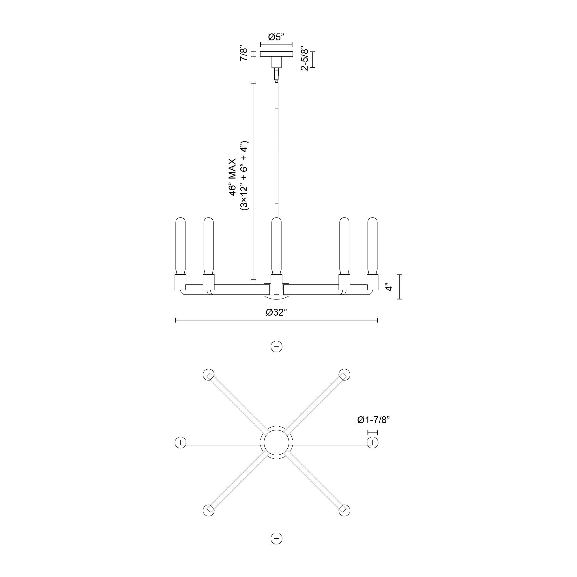 Claire 32-in Chandelier