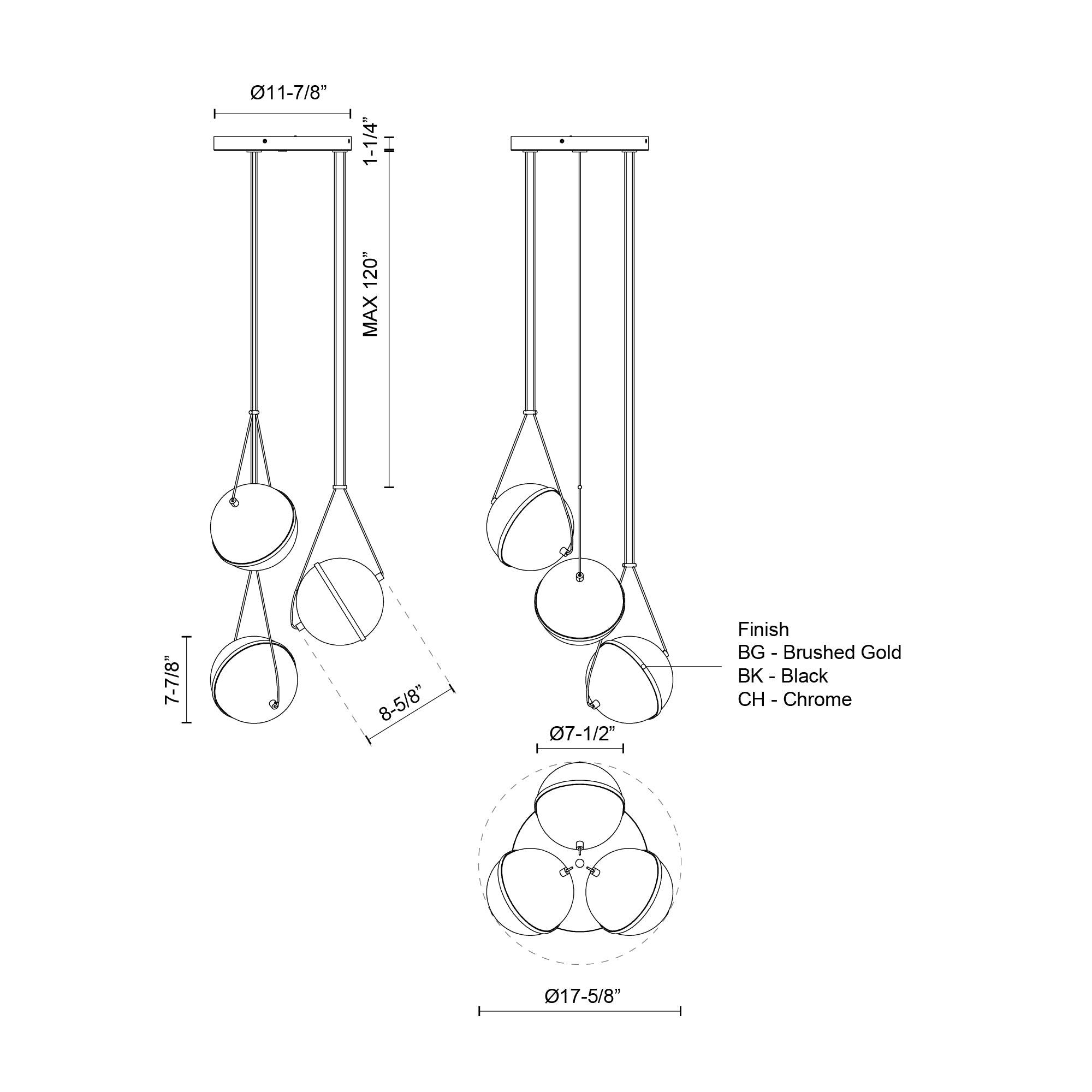 Aries 18-in Chandelier