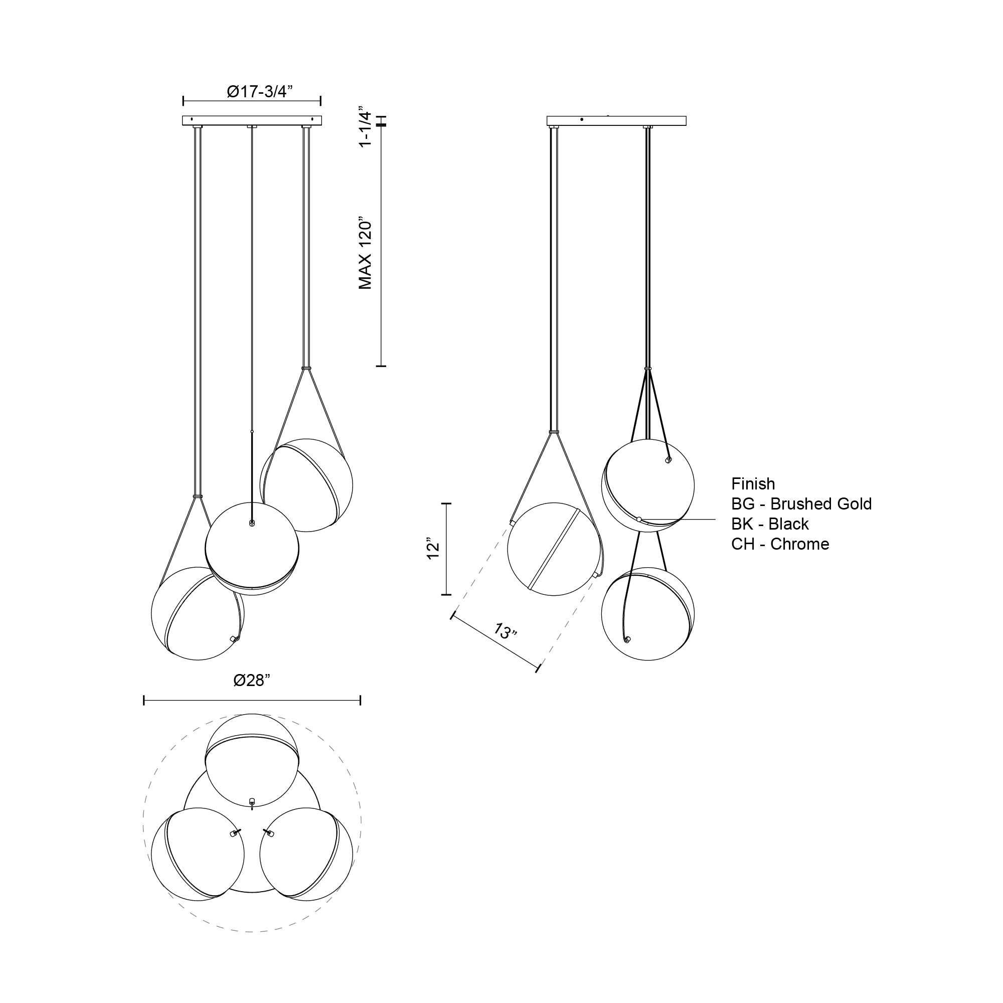 Aries 28-in Chandelier