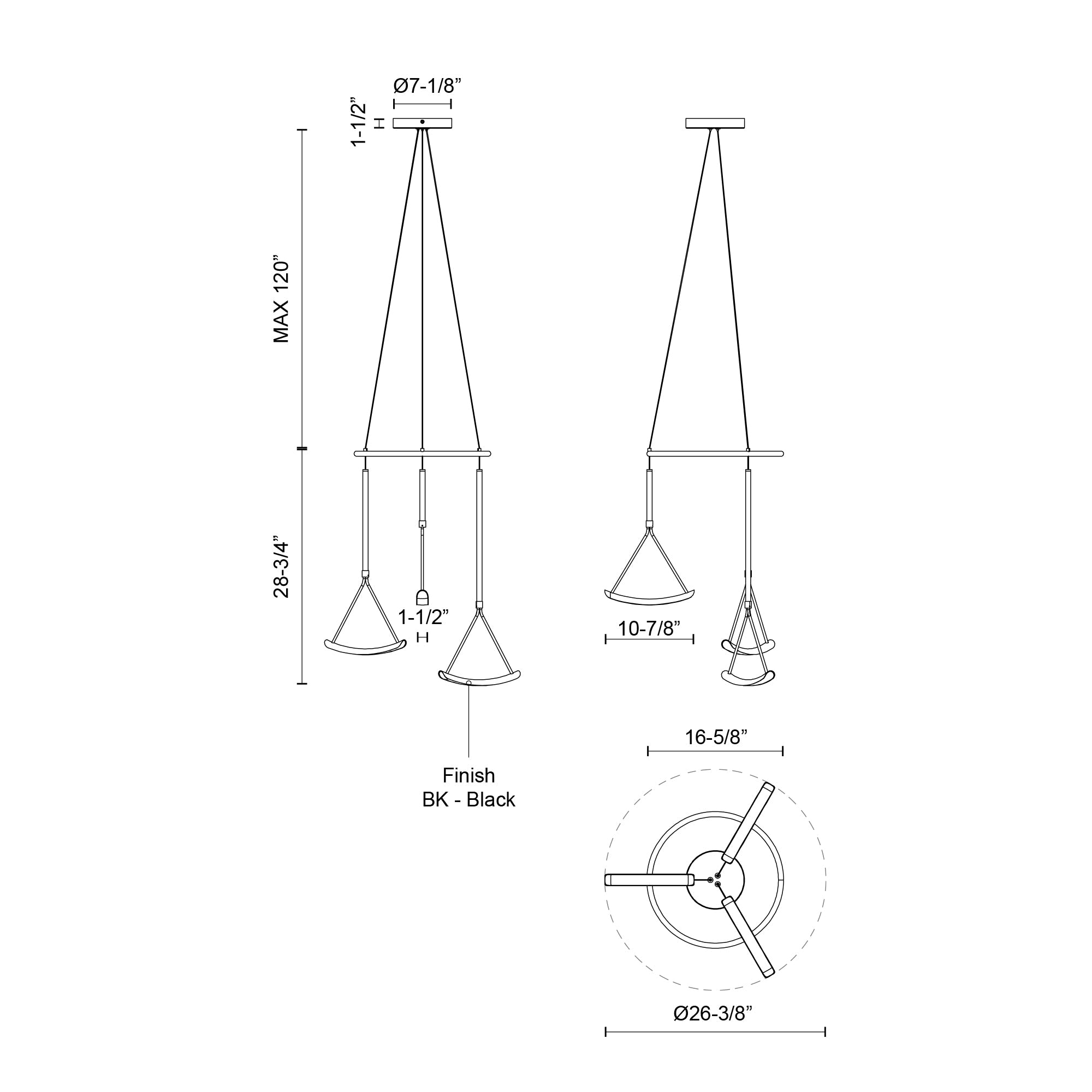 Mobil 27-in Chandelier