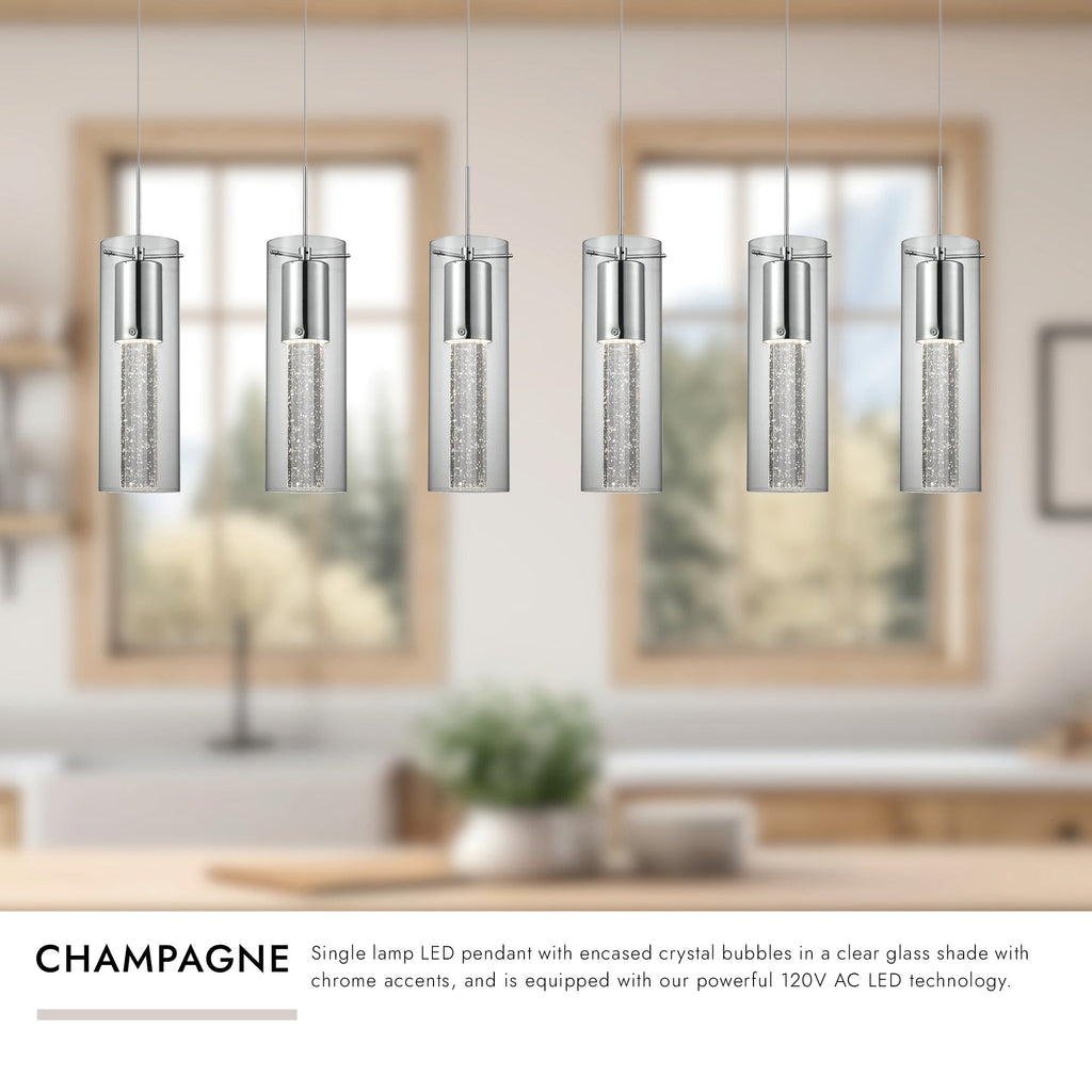 Champagne 4-in 6 Head Multi Pendant