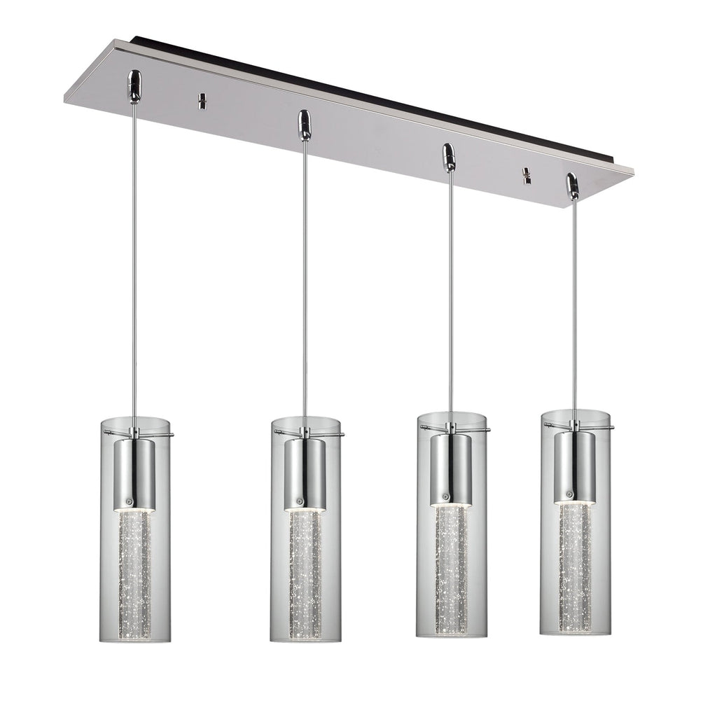 Champagne 4-in 4 Head Multi Pendant — Chrome