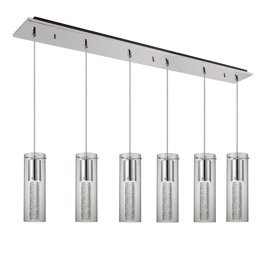 Champagne 4-in 6 Head Multi Pendant — Chrome