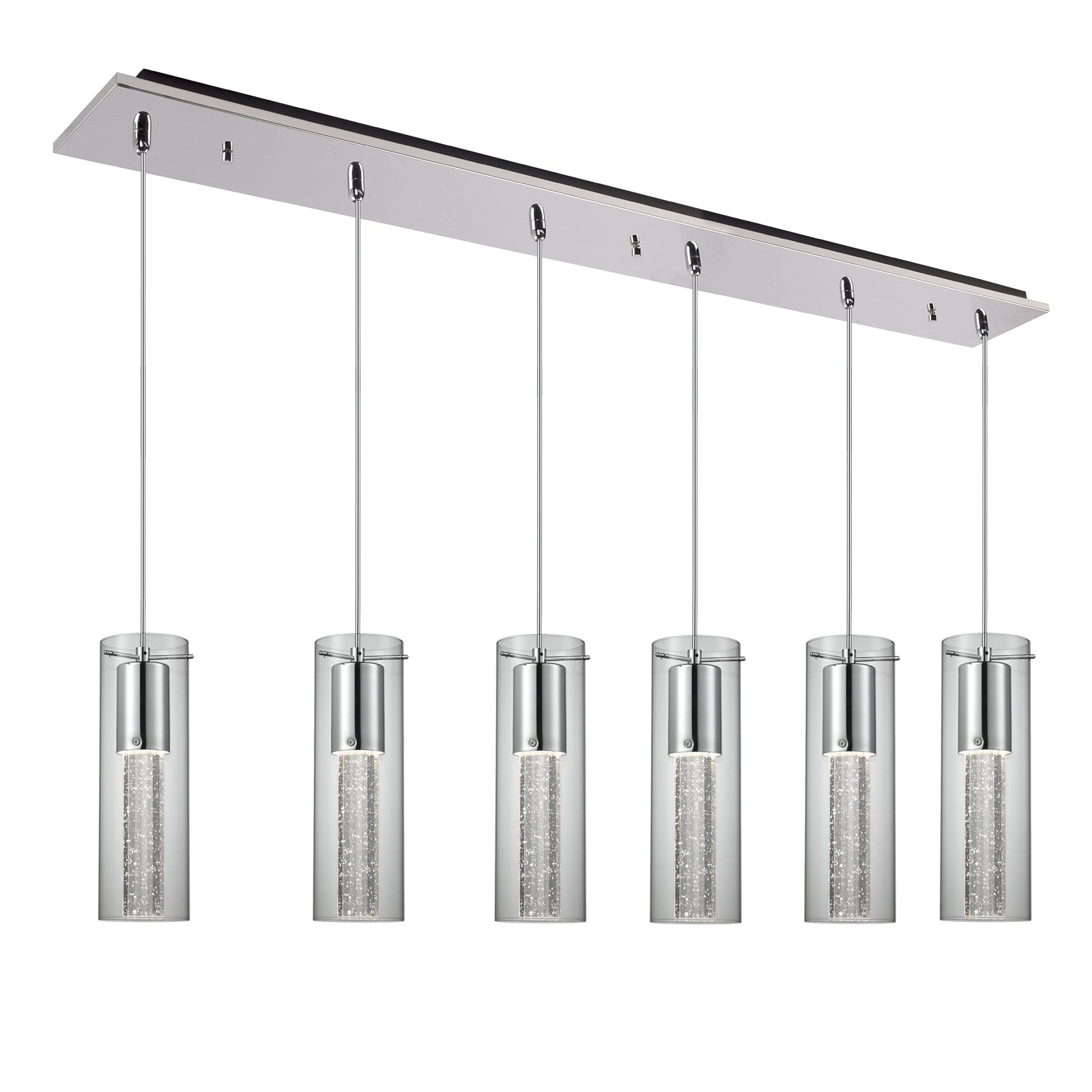Champagne 4-in 6 Head Multi Pendant — Chrome