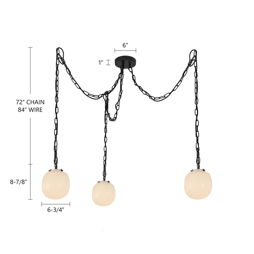 Cherise 7-in 3-Head Multi Pendant