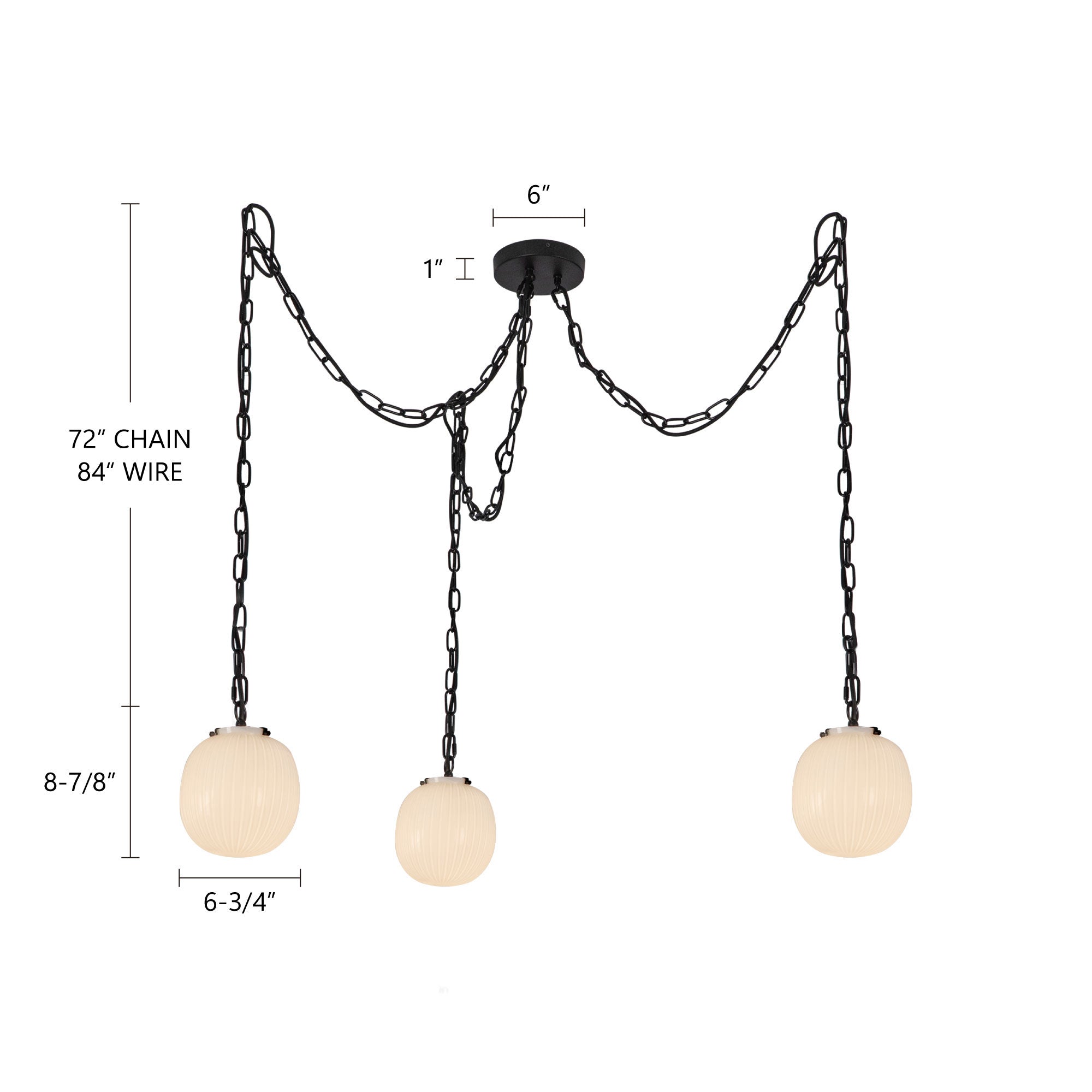 Cherise 7-in 3-Head Multi Pendant