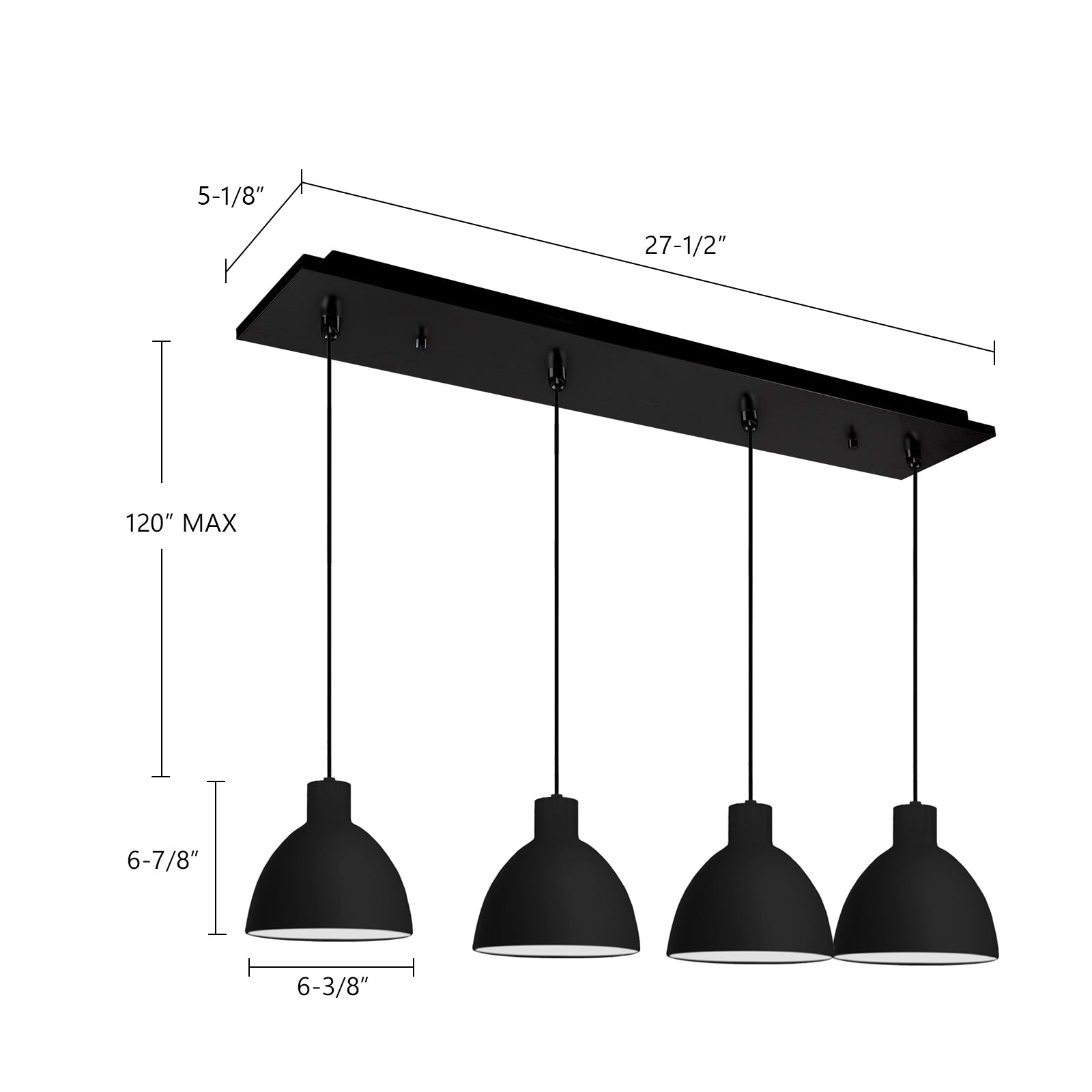 Chroma 6-in 4 Head Multi Pendant