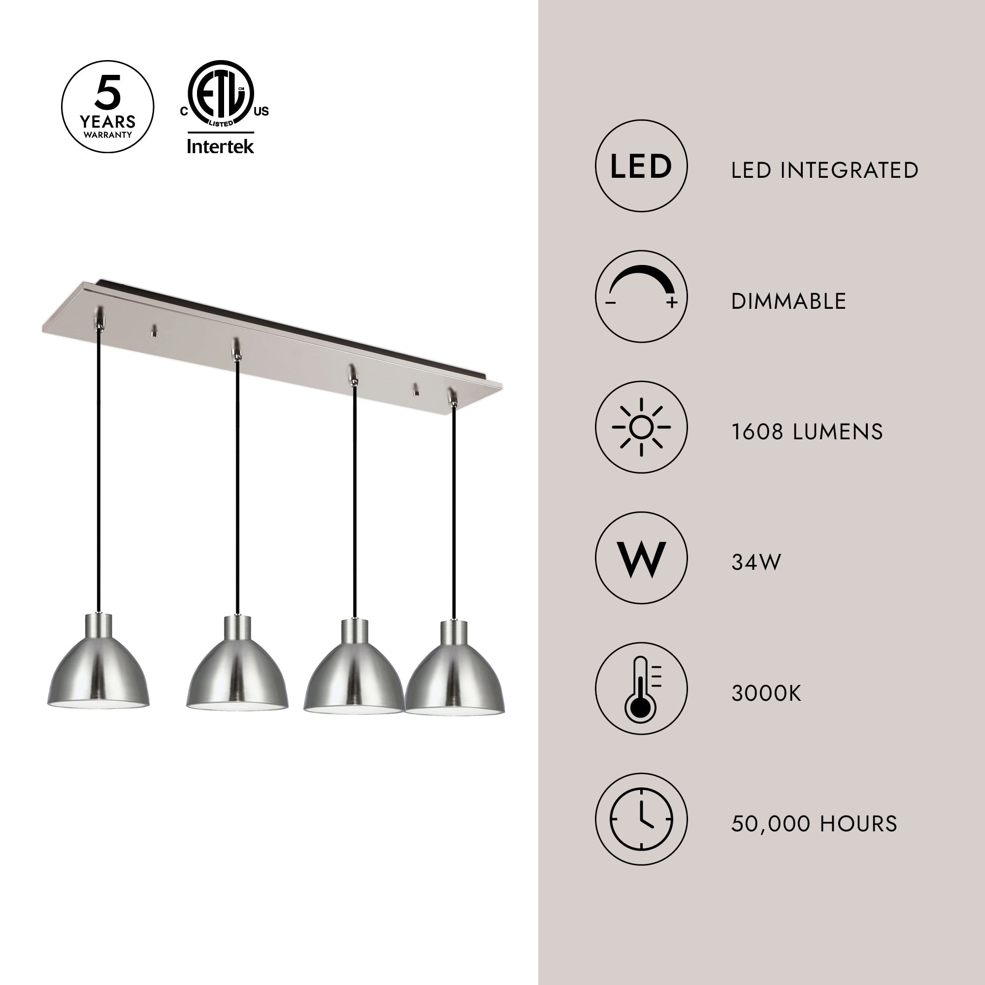 Chroma 6-in 4 Head Multi Pendant