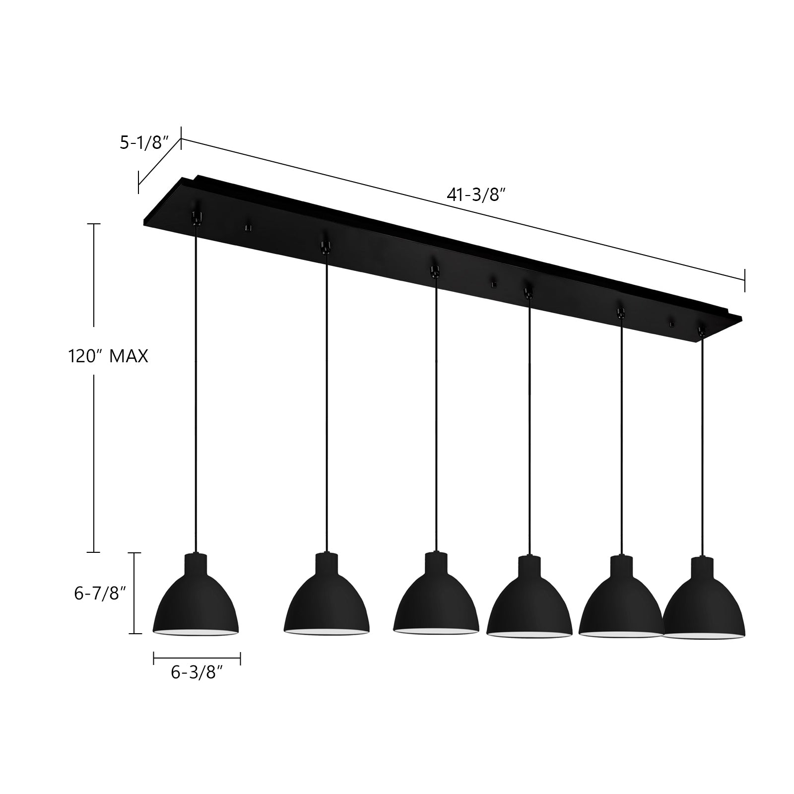 Chroma 6-in 6 Head Multi Pendant