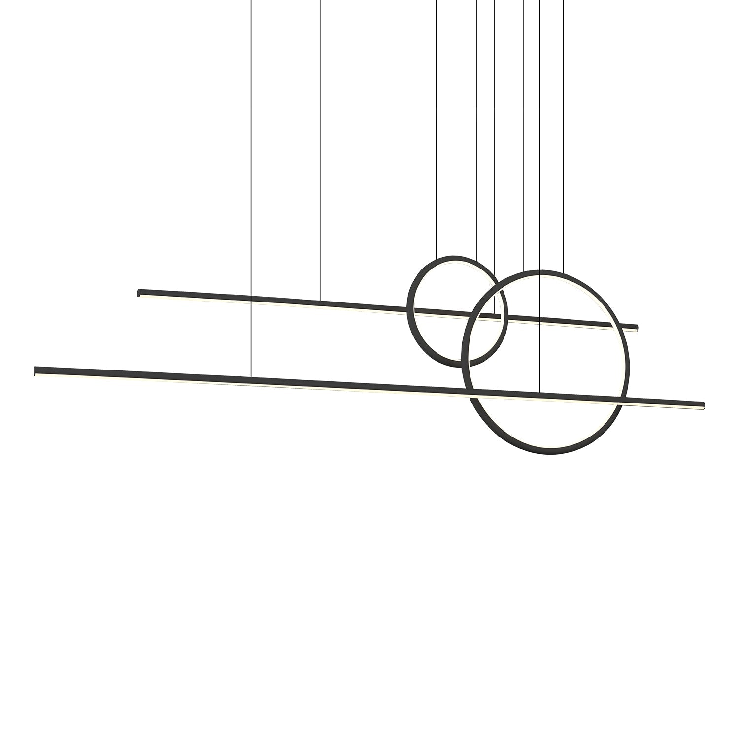 Chute Calypso 56-in Multi Pendant — Black [Universal Voltage and 0-10 Dimming]