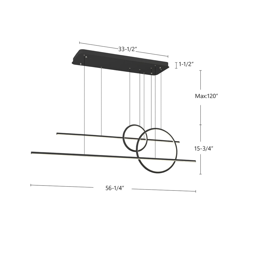 Chute Calypso 56-in Multi Pendant
