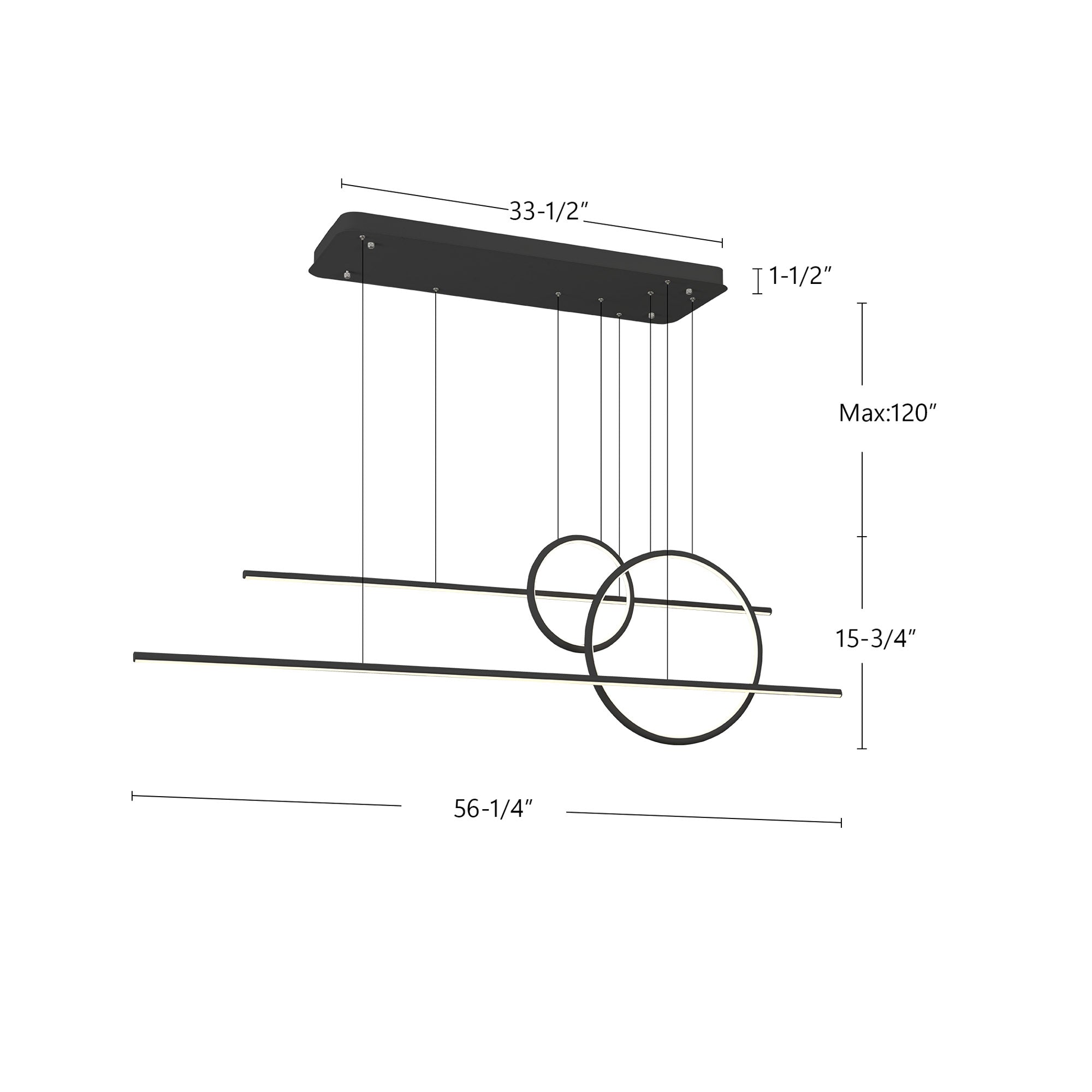 Chute Calypso 56-in Multi Pendant