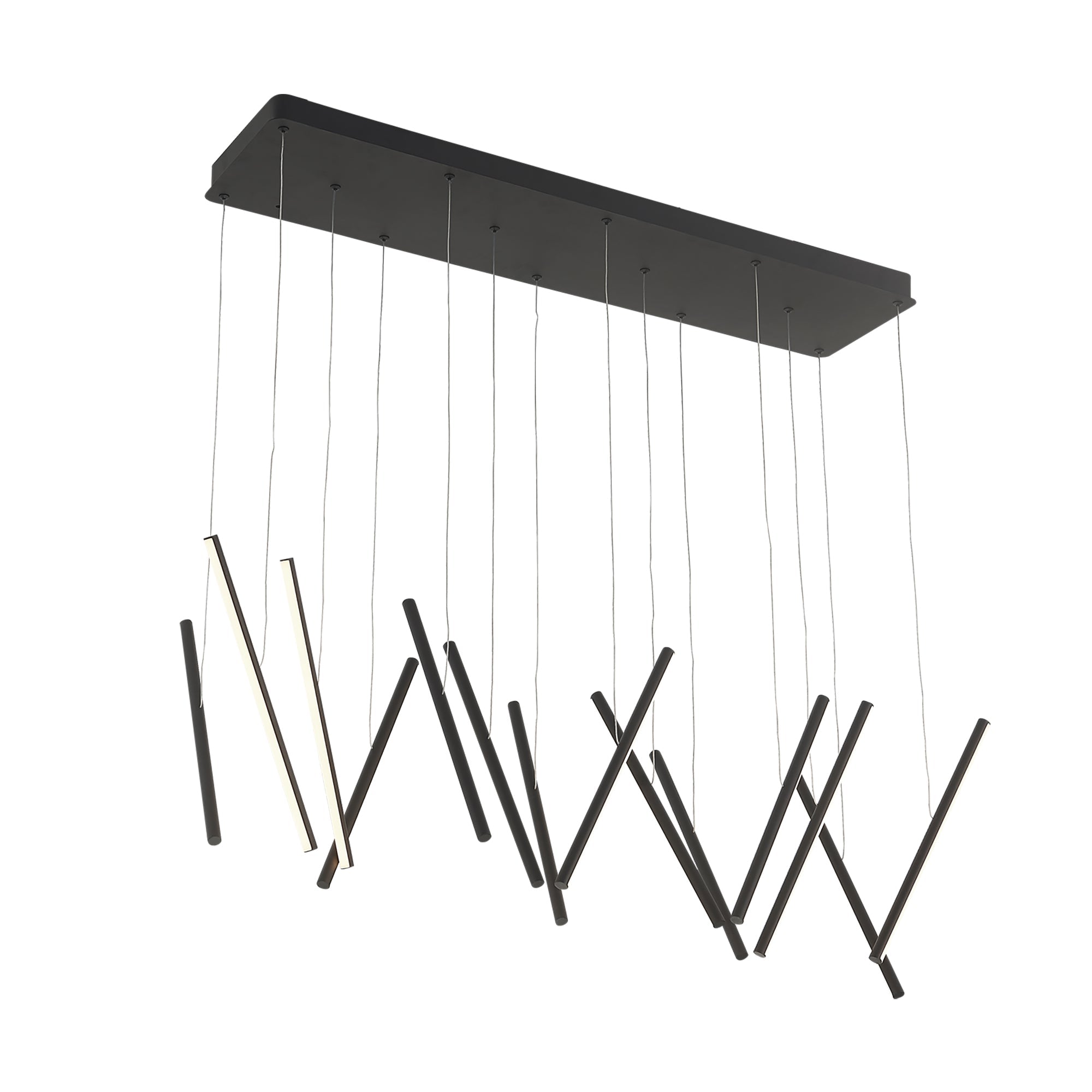 Chute 40-in Linear Pendant — Black [Universal Voltage and 0-10 Dimming]