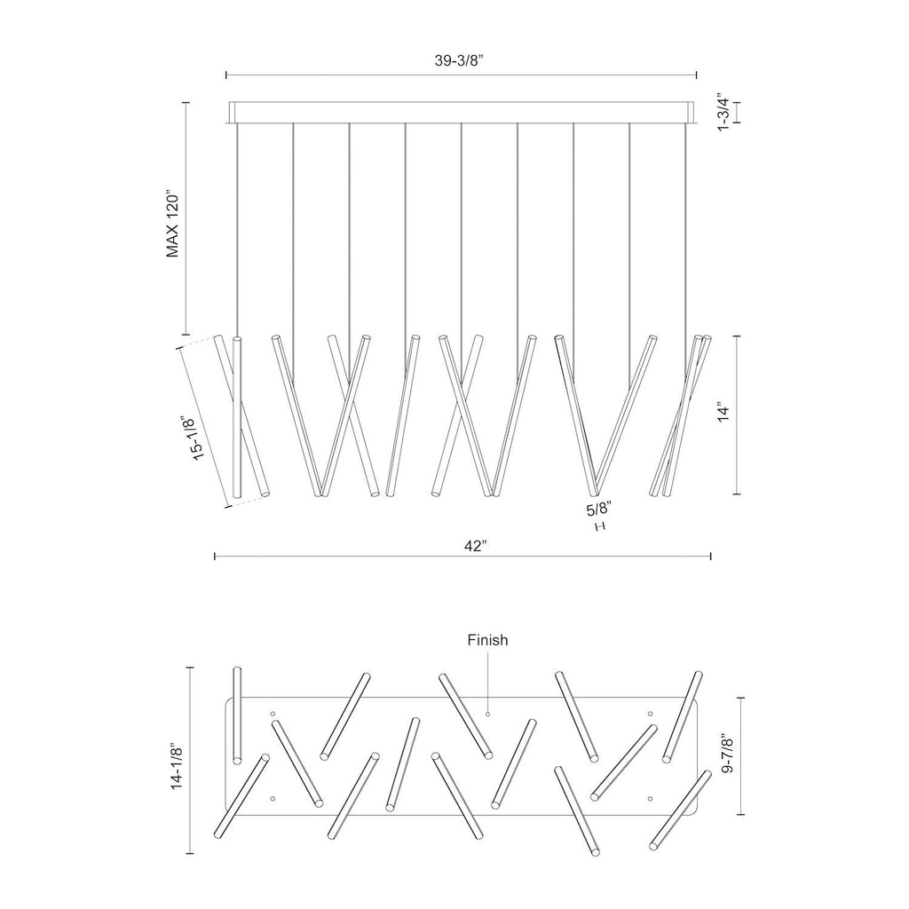 Chute 40-in Linear Pendant