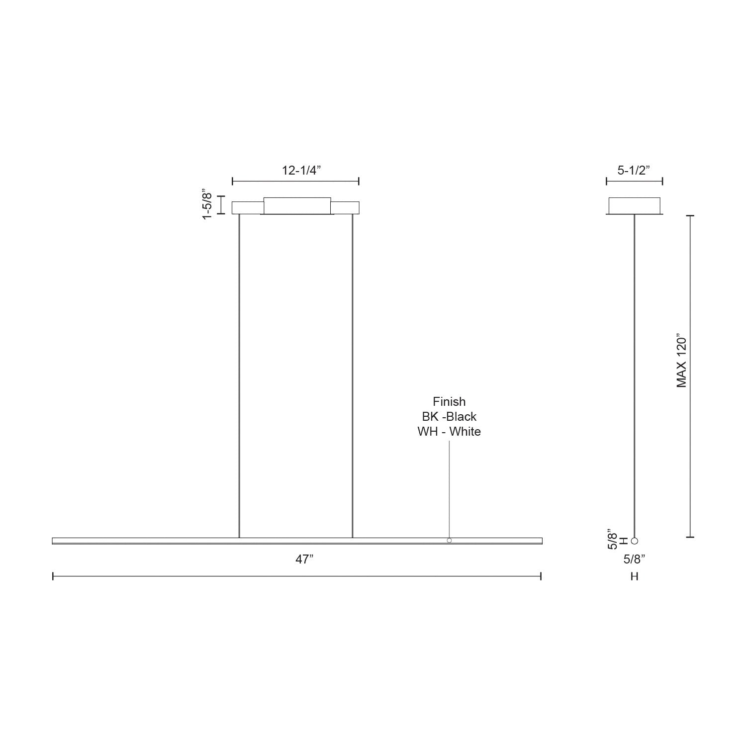 Chute 47-in Linear Pendant
