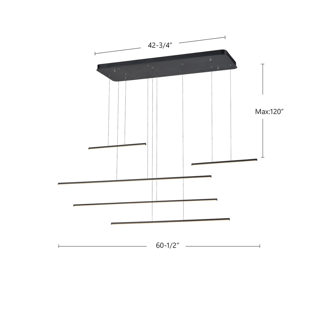 Chute Motion 60-in Multi Pendant