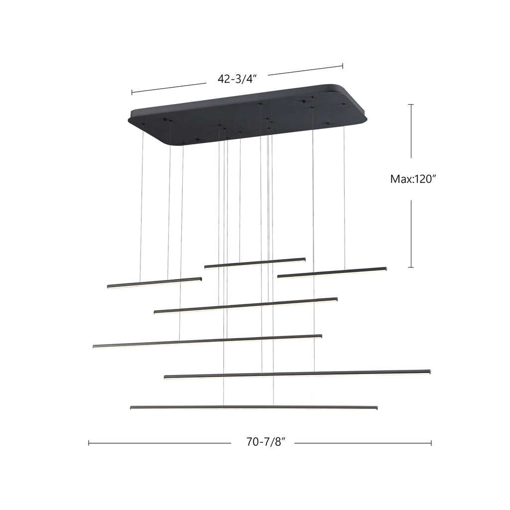 Chute Motion 70-in Multi Pendant