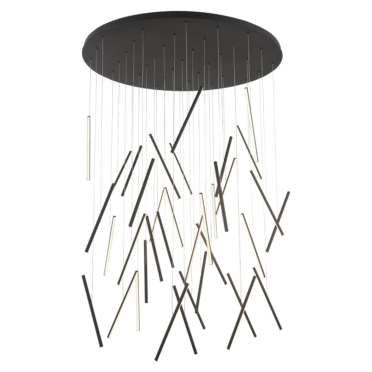 Chute 50-in Multi Pendant — Black [Universal Voltage and 0-10 Dimming]
