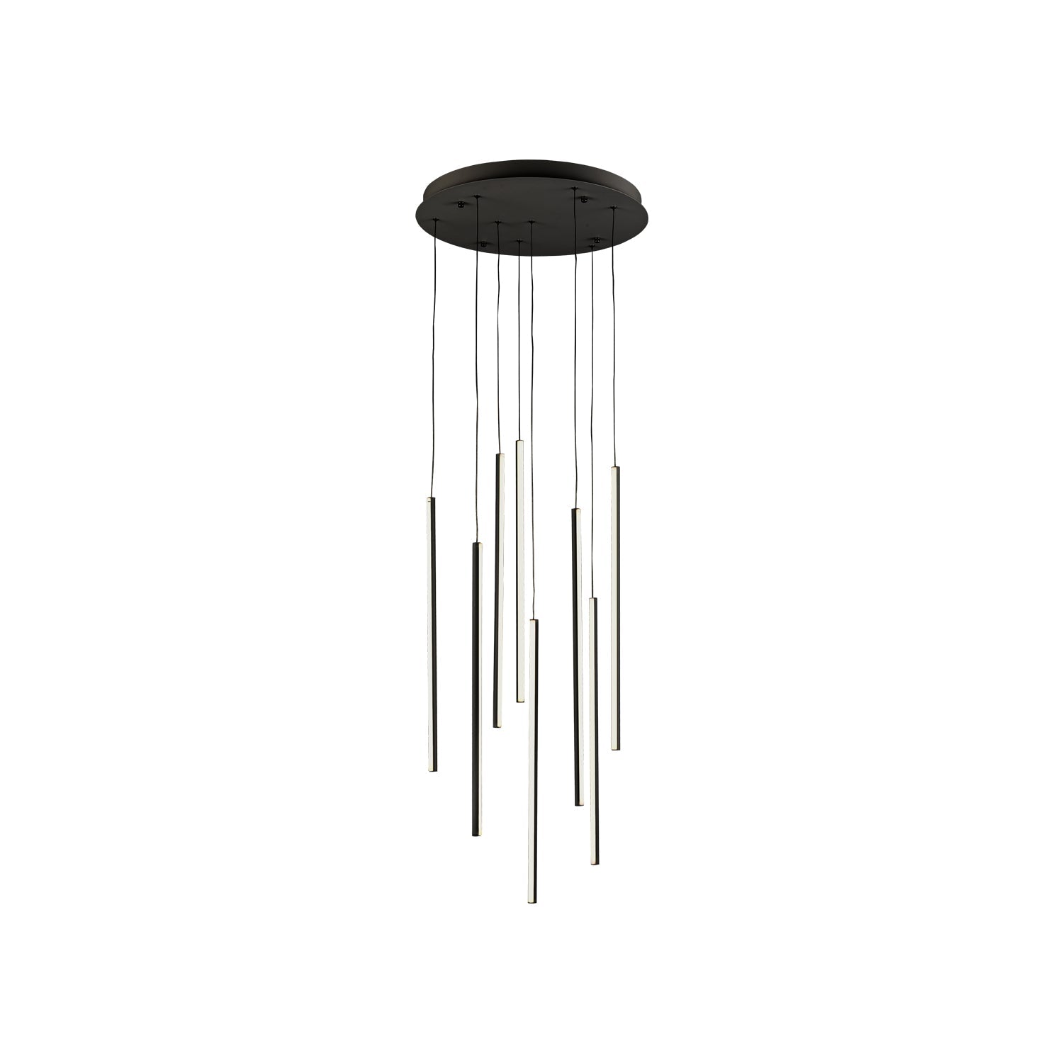 Chute 8 Head Multi Pendant — Black [Universal Voltage and 0-10 Dimming]