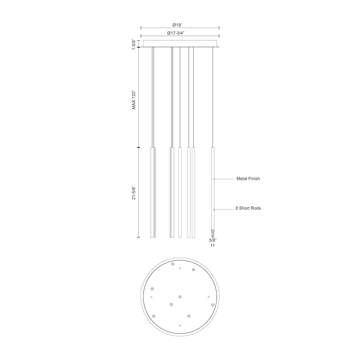 Chute 8 Head Multi Pendant