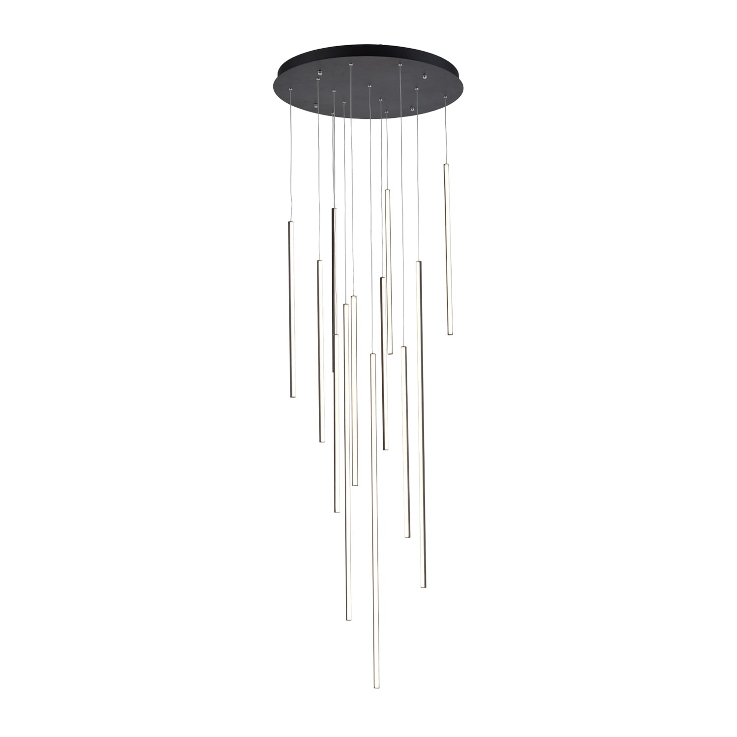 Chute 12 Head Multi Pendant — Black [Universal Voltage and 0-10 Dimming]