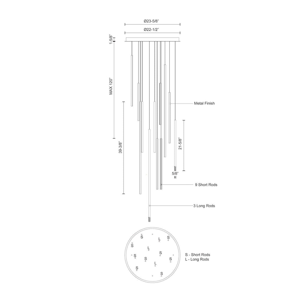 Chute 12 Head Multi Pendant